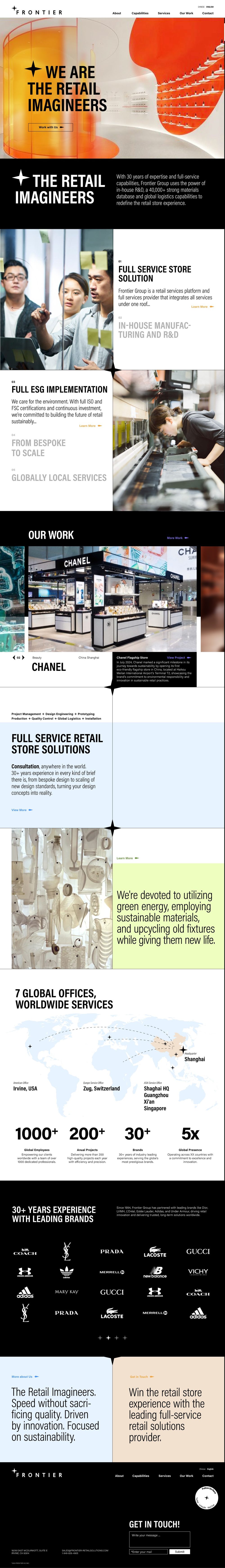 Frontier Group full landing page